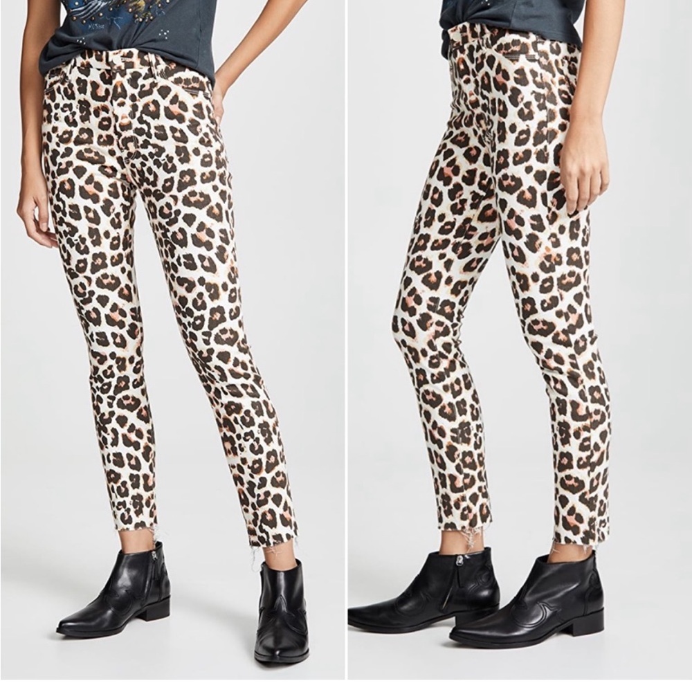 MOTHER Denim High Waisted Looke Ankle Fray In Touch Of The Tiger Size 26